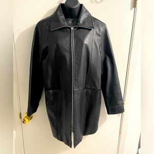 Black 3/4 Leather Jacket Size M by Nordstrom